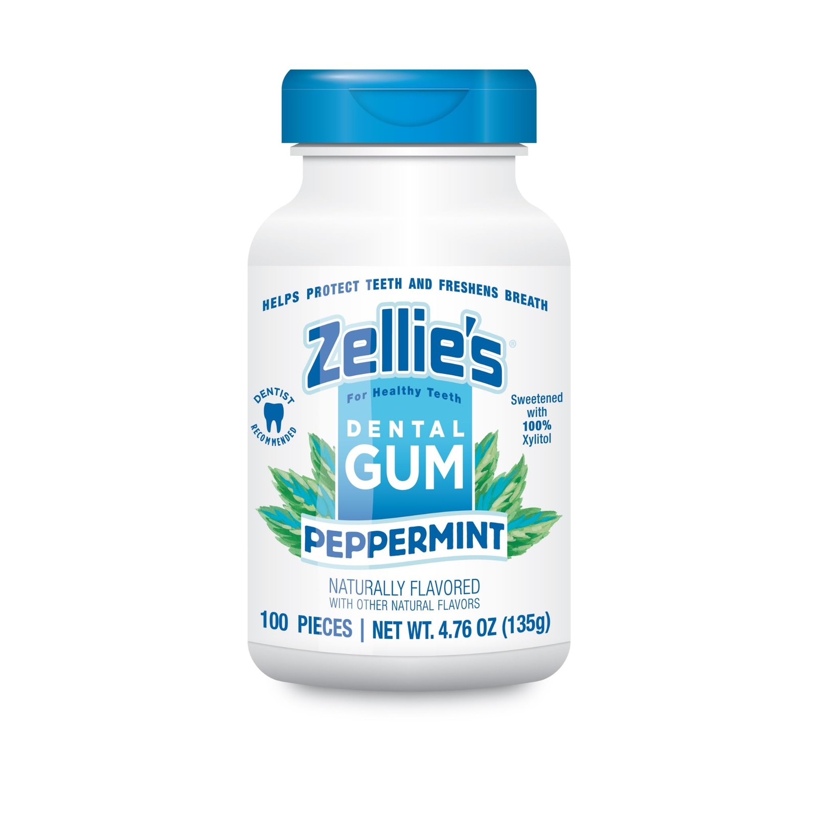 Zellie’s | 100% Xylitol Sugar Free Peppermint Chewing Gum | Flavor ( Count