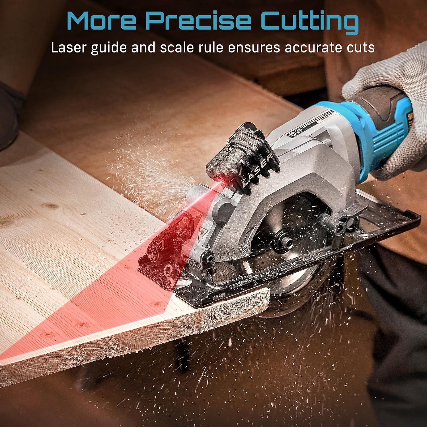 Mini Corded Laser Guide Circular Saw 4.8A 4000 RPM Compact Circular Saw