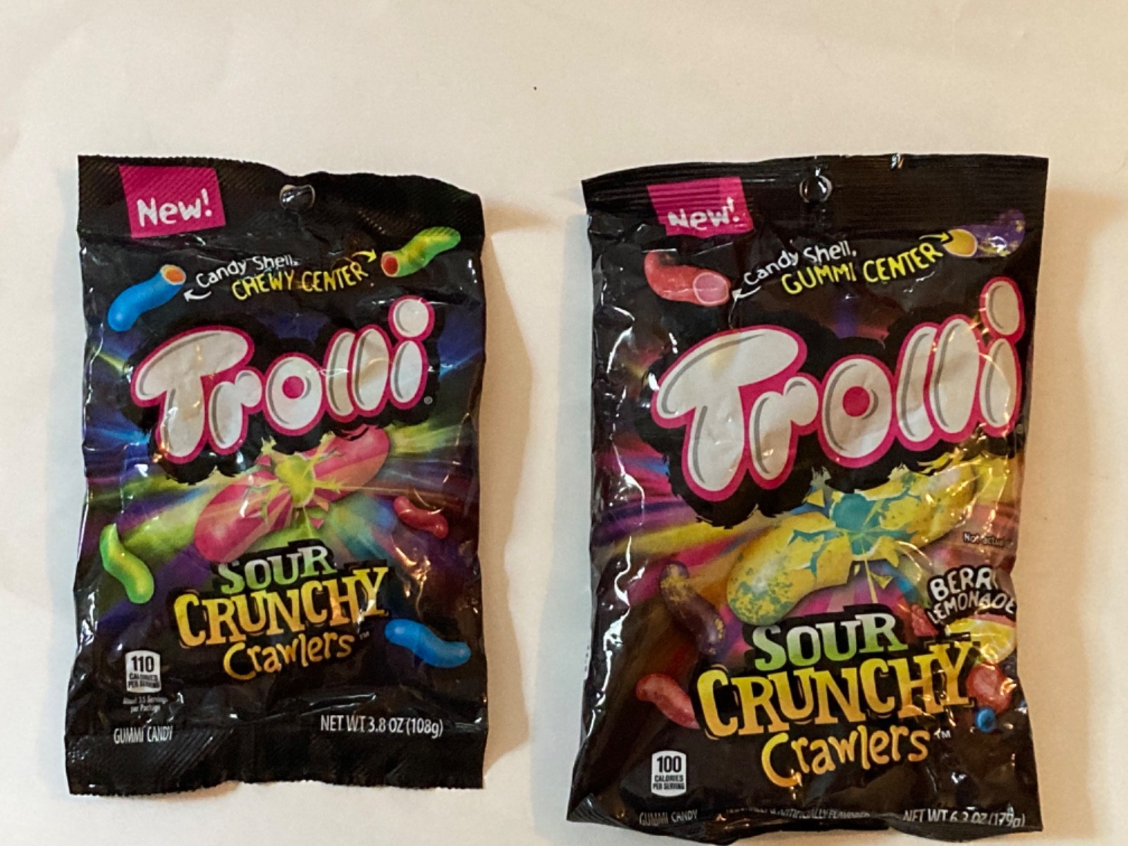 Trolli Sour Crunchy Crawlers 3.8 oz & Crunchy Berry Lemonade 6.3 oz Discontinued
