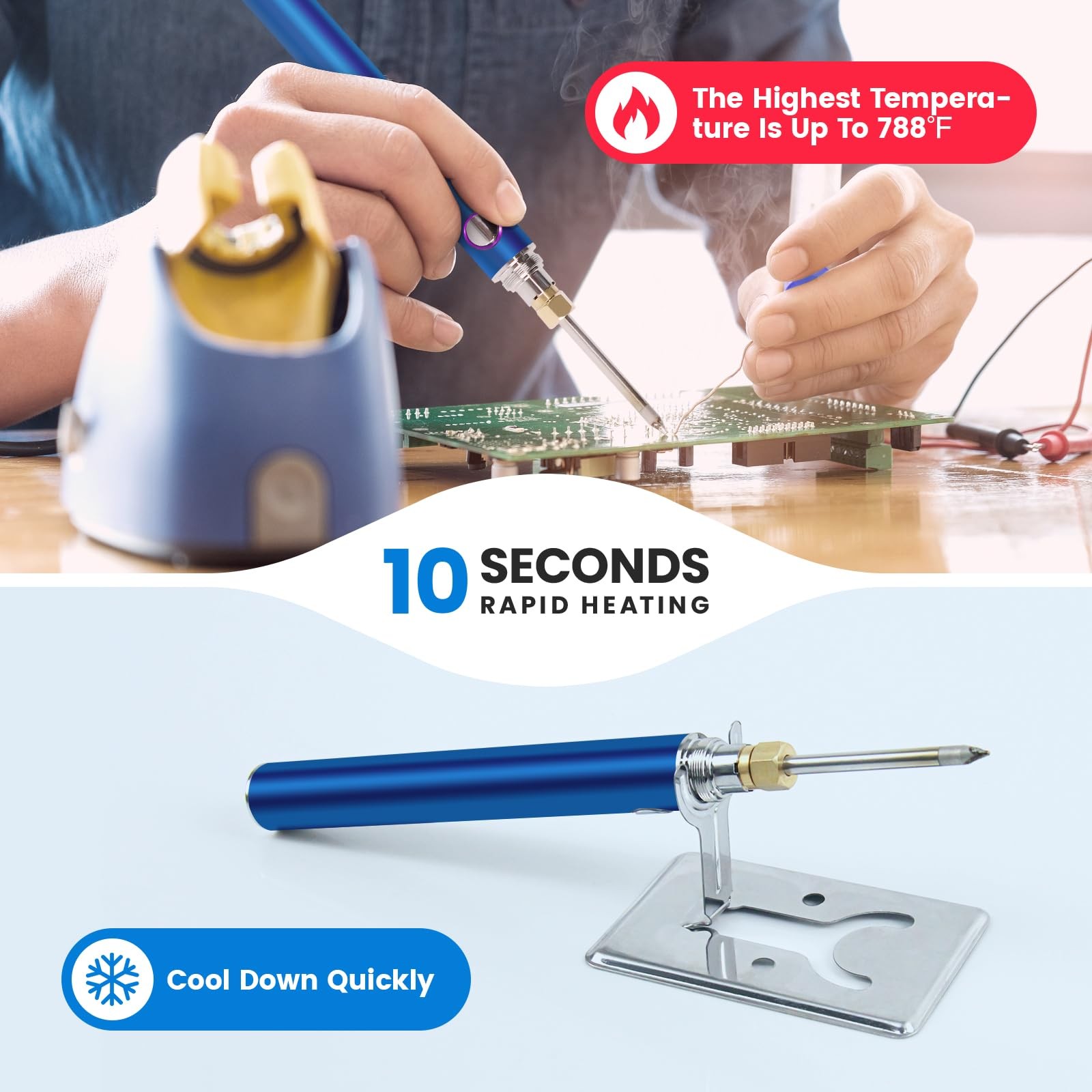 1100mAh Cordless Soldering Iron Kit Wireless Electric Pen Rechargeable Battery