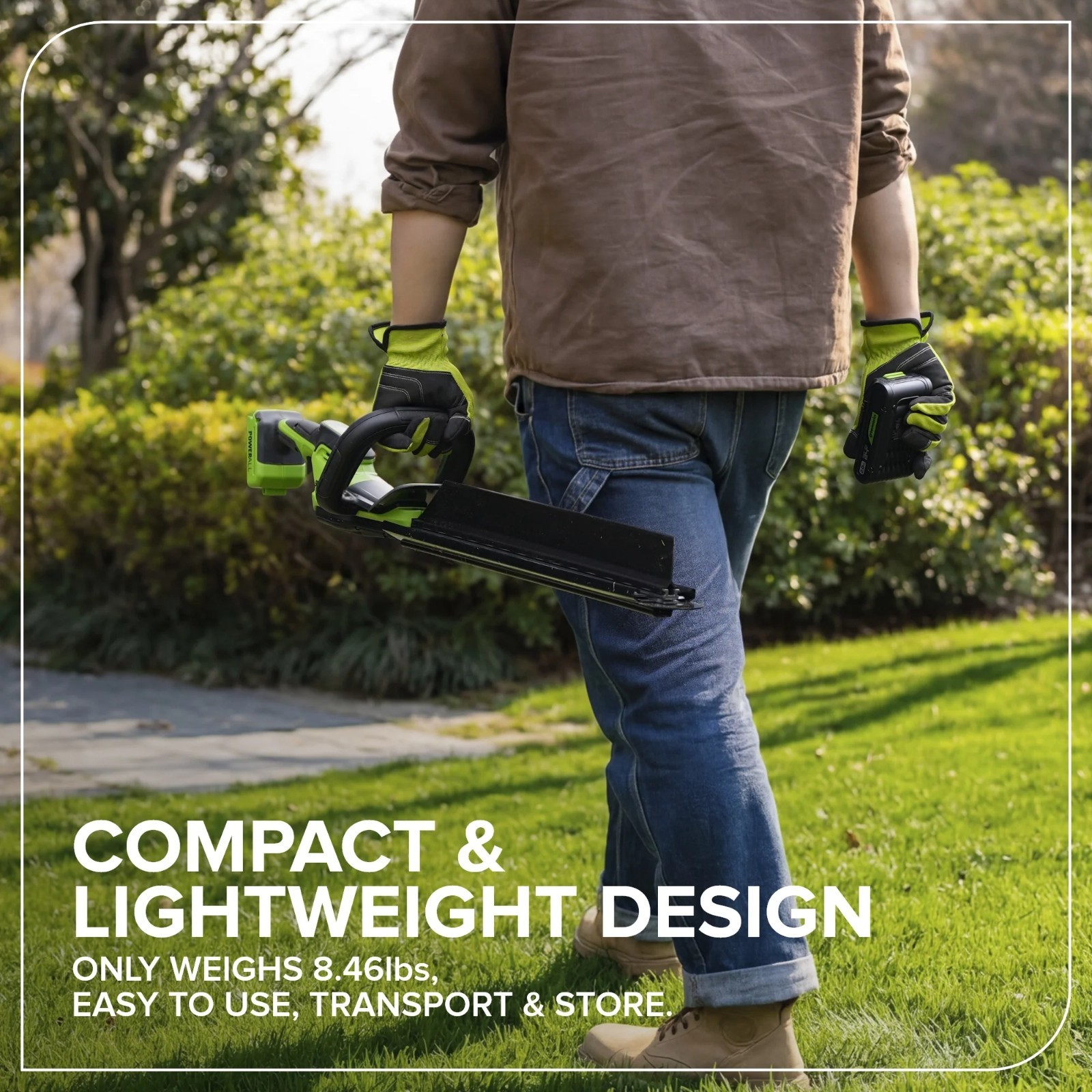 Greenworks 24V 20″ Brushless Hedge Trimmer (1″ Cutting Capacity) w/2Ah Battery