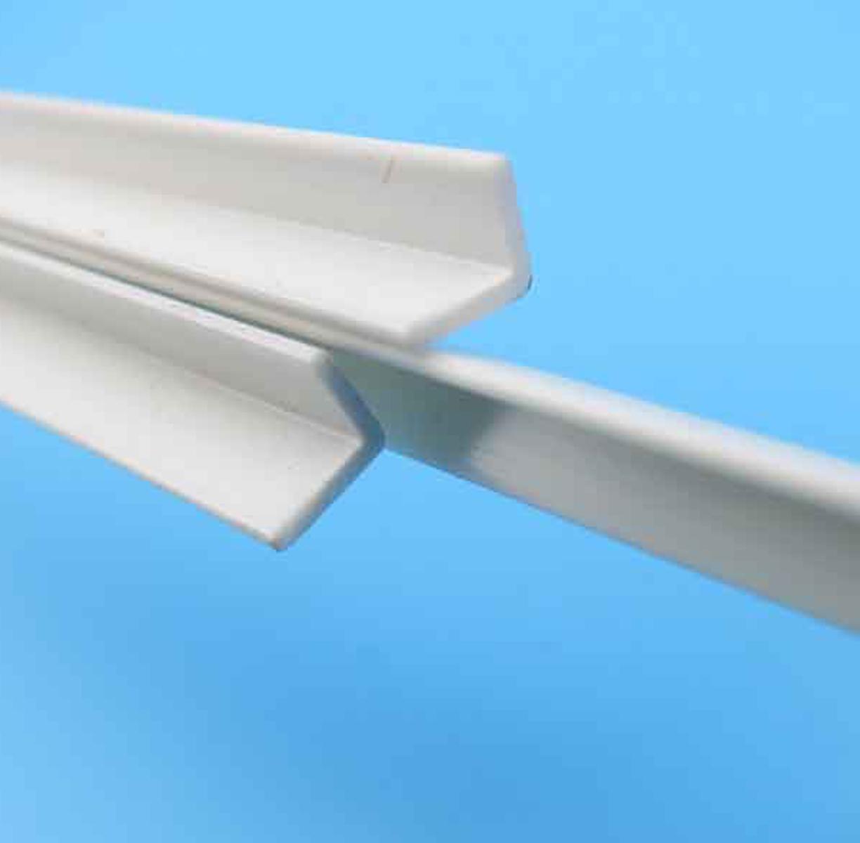 20pcs 3 x 3 x 250mm ABS Styrene Plastic L Shape Right Angle Bars White