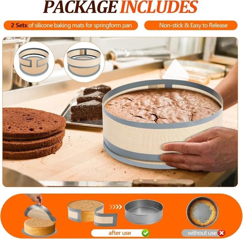 Silicone Baking Mat Set – Nonstick, Easy-clean Reusable for Cake, Pizza & Pas