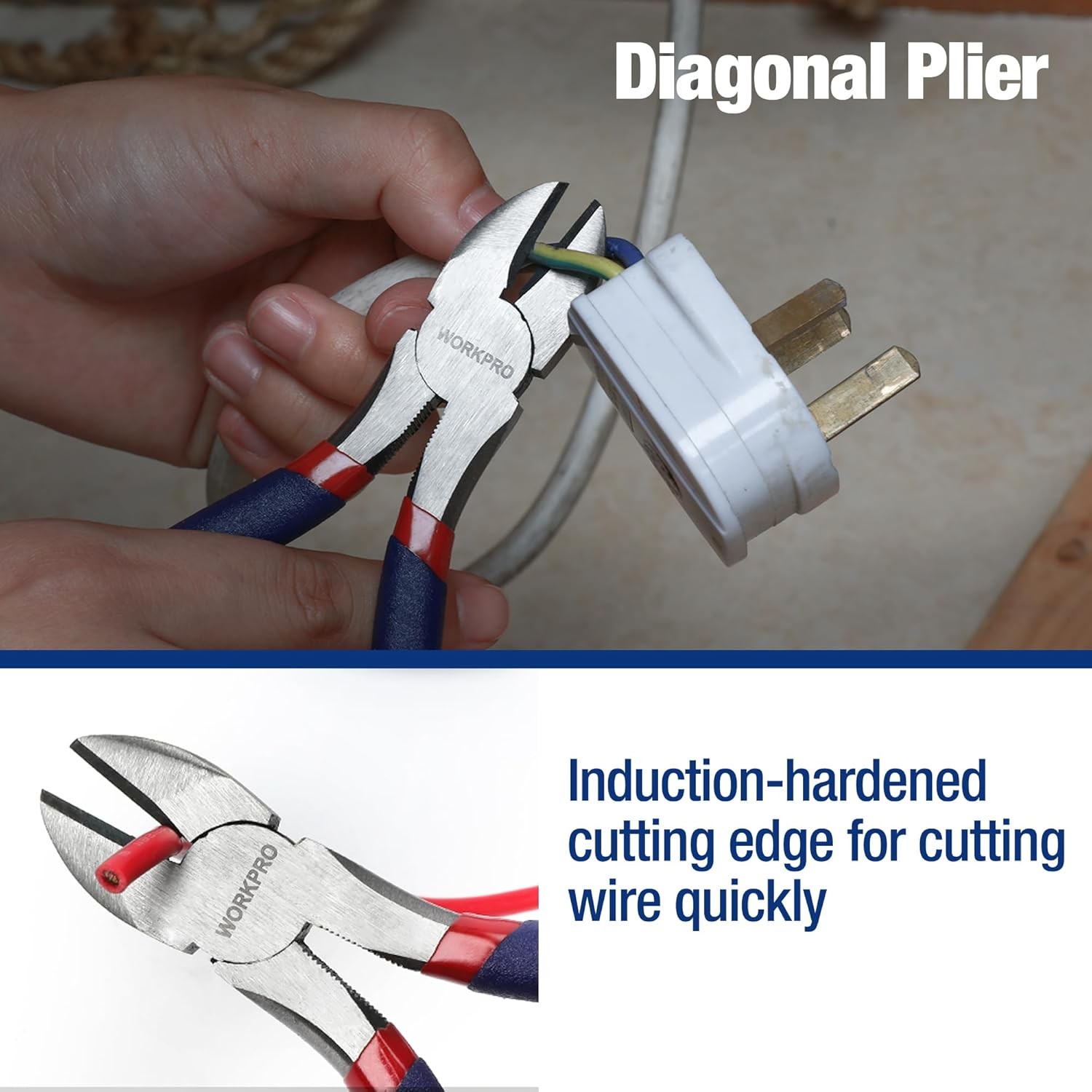 7PCS WORKPRO Plier Set Groove Joint Long Nose Slip Joint Linesman Diagonal Plier
