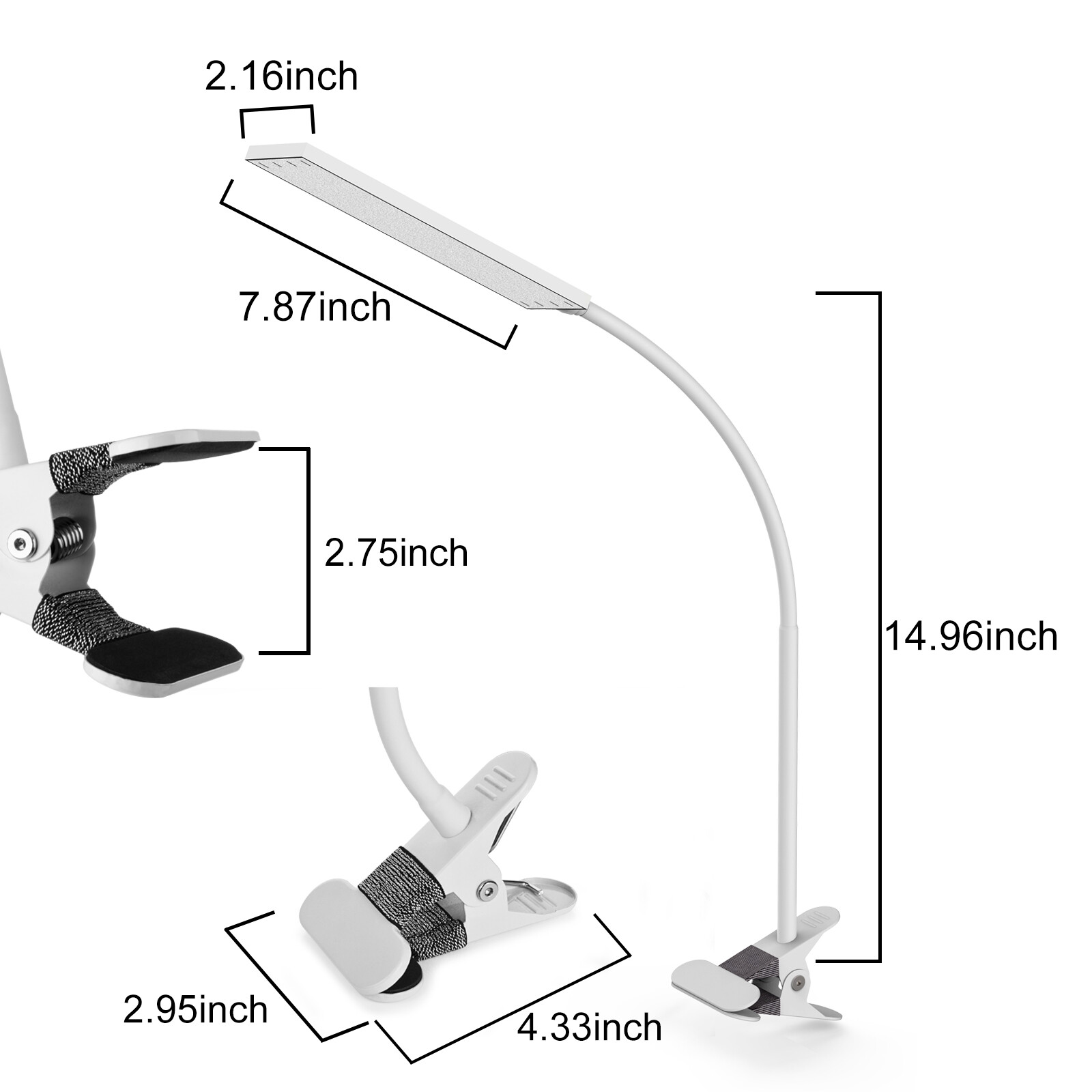 Adjustable LED Lamp Dimmable Clip-On Desk Lamp Flexible Reading Light Flexible