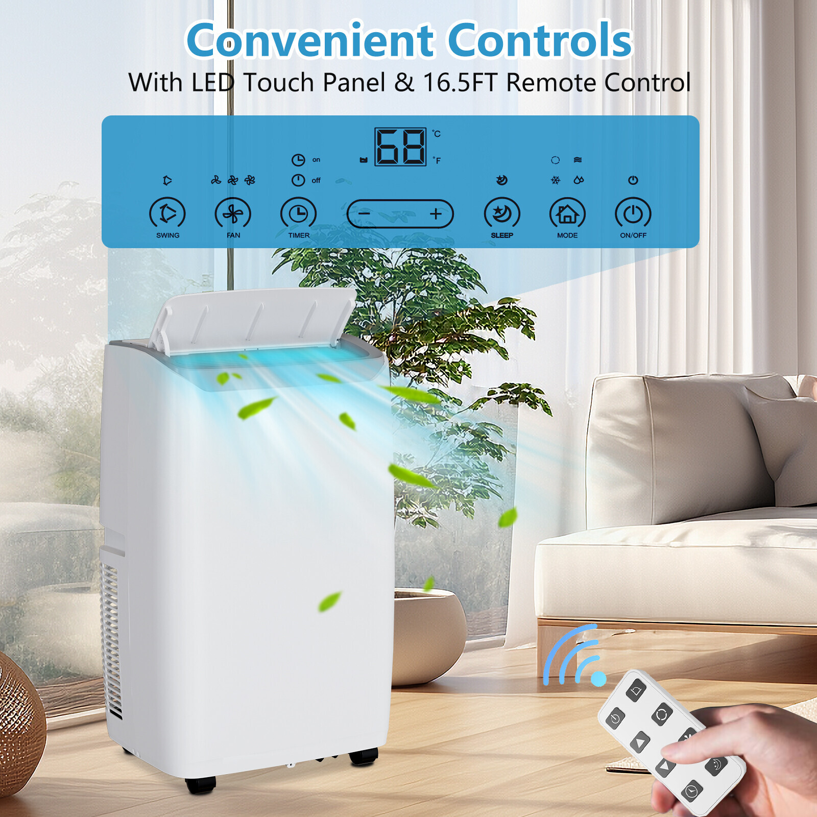 14000 BTU Portable Air Conditioner AC Unit Cooler Fan Dehumidifier 750 Sq. ft