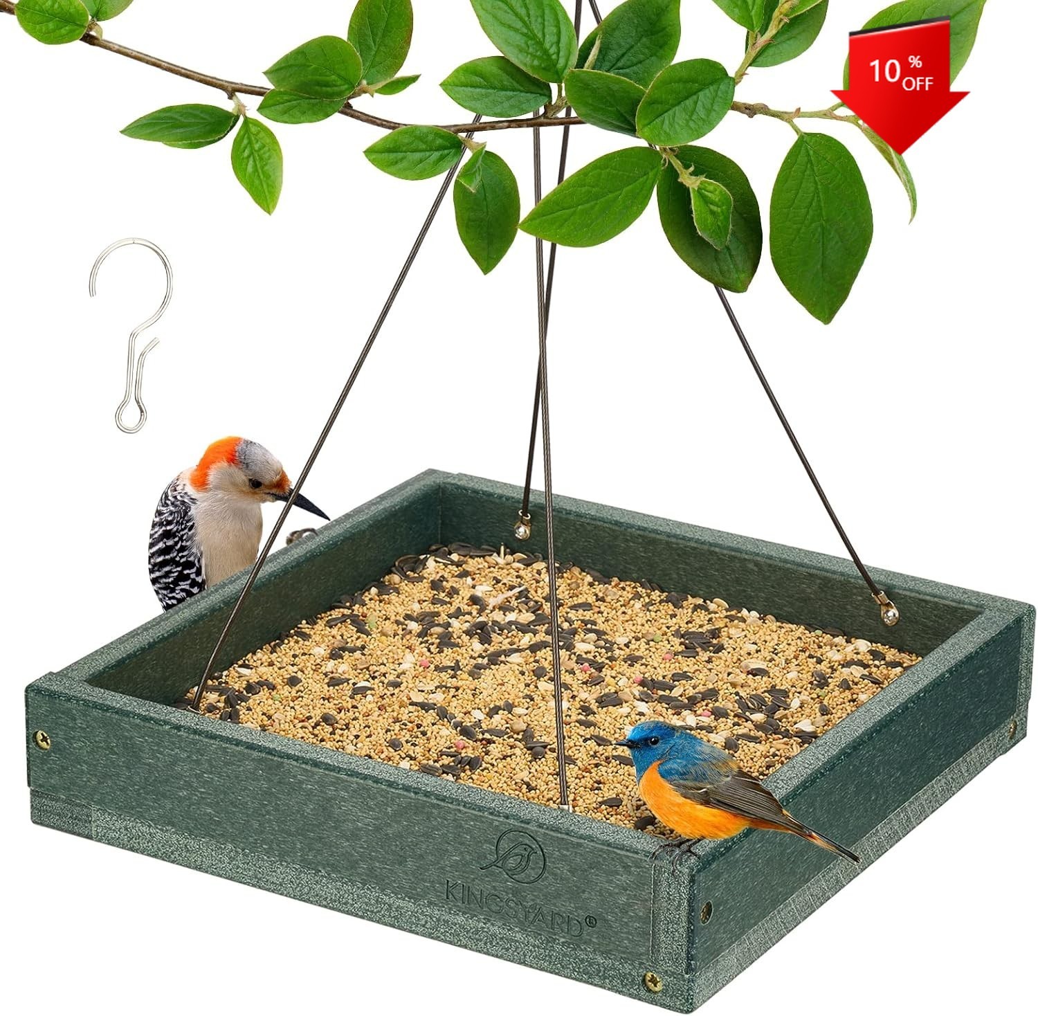 NEW,Composite Platform Bird Feeder, 3.5 lbs Large Capacity,