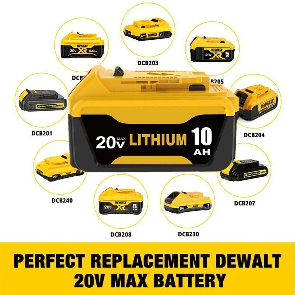 2PACK For DeWALT DCB210-2 20V MAX XR 10.0 AH Lithium-Ion Battery or Charger