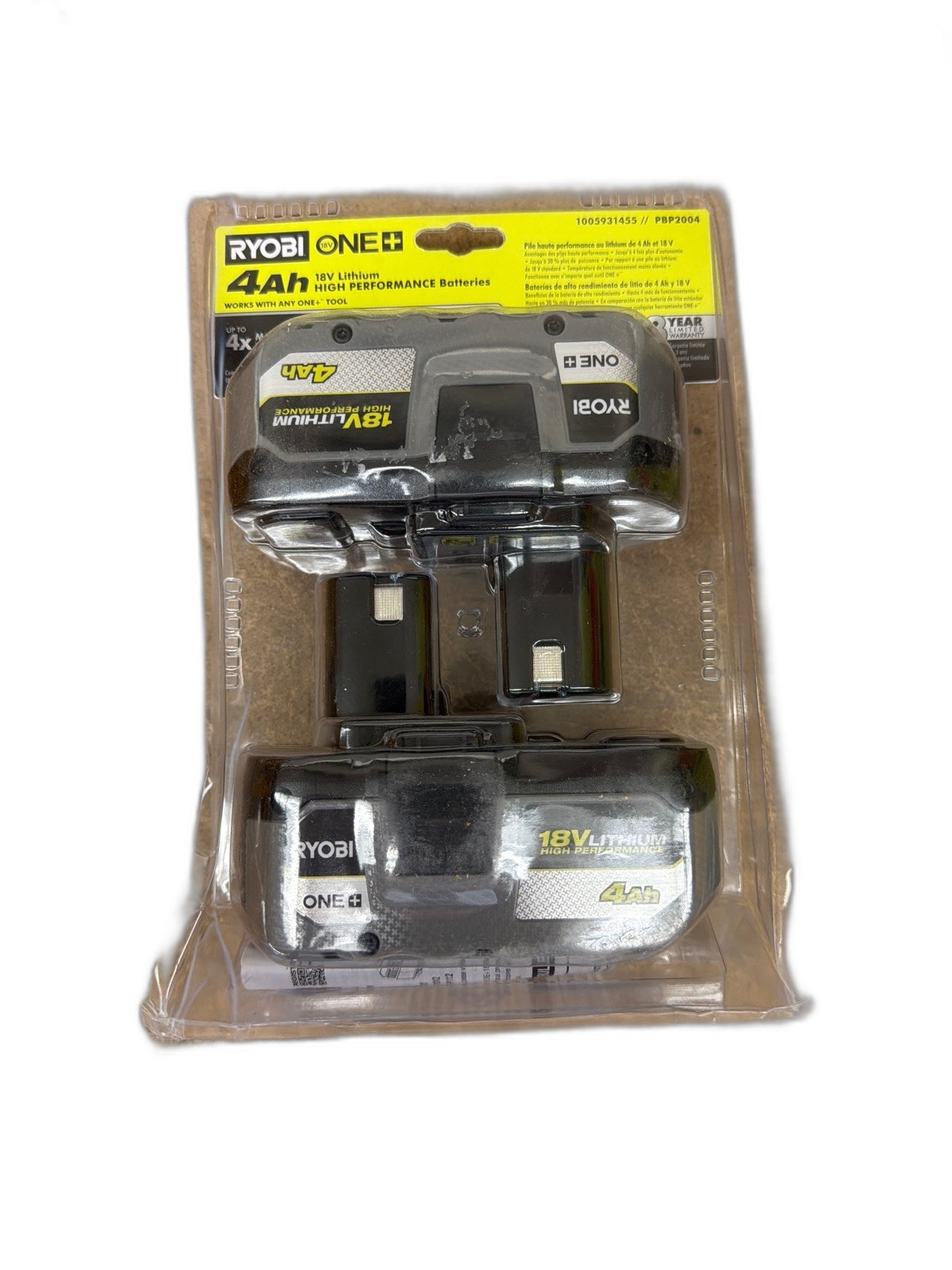 RYOBI ONE+ 18V HIGH PERFORMANCE Lithium-Ion 4.0 Ah Battery (2-Pack)