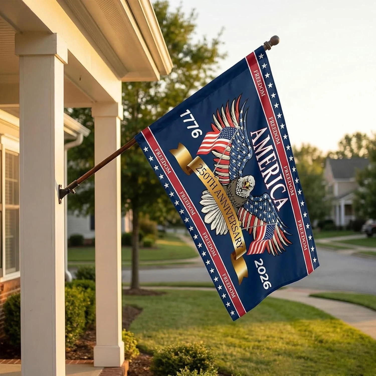 3 Ply 250 Years America Flag – Double Sided Patriotic Eagle 3 X 5 Ft Anniversary