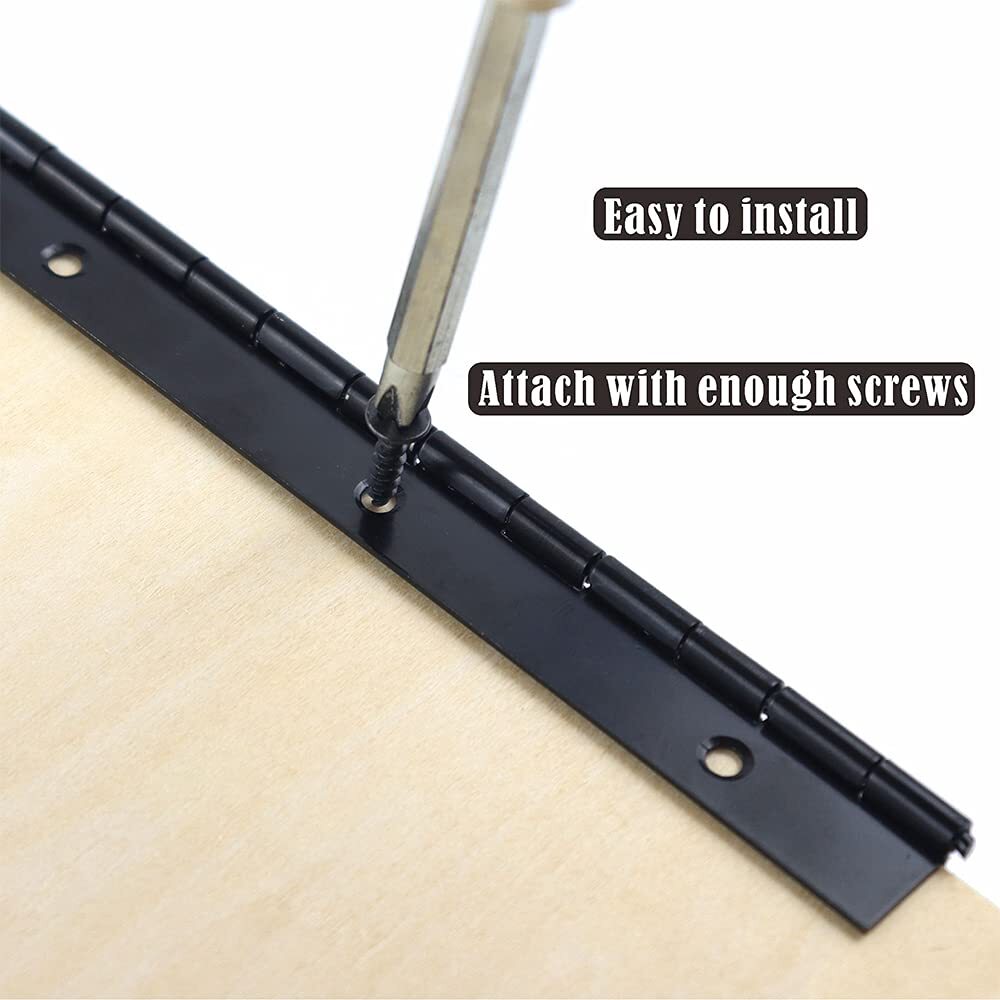 4PCS 6 Inch Black Piano Hinges for Cabinet Hinges Heavy Duty 6 Inch Continuou…