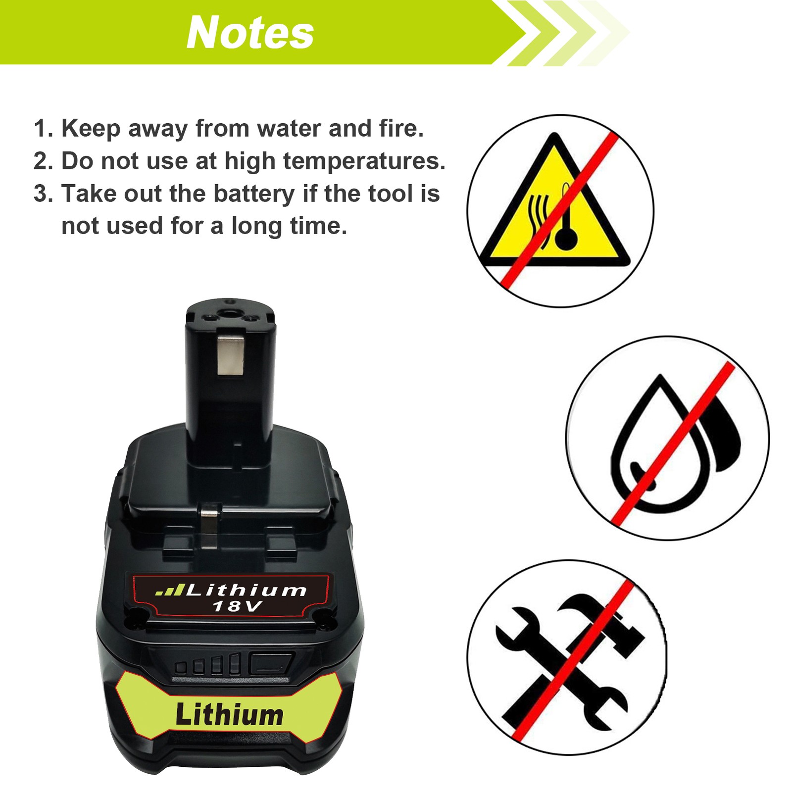 2X 5.0Ah 18 V Battery P108 PBP005 Lithium-Ion ONE+ OEM For RYOBI P108 P109 P197