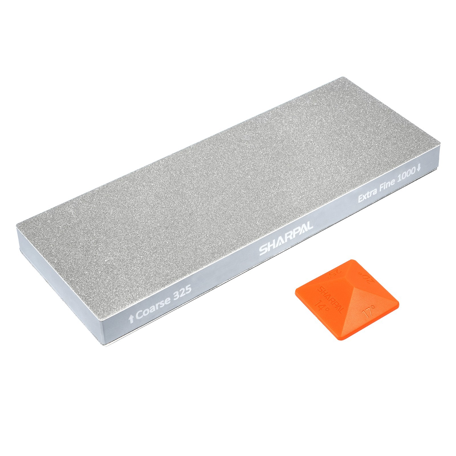 SHARPAL 8″ x 3″Dual-Grit Diamond Sharpening Stone with Anti-Slip Pad&Angle Guide