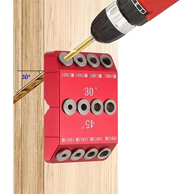 Multi – Angle Drill Guide Jig – 30°/45°/90° Drilling, V – Groove for Corners & C