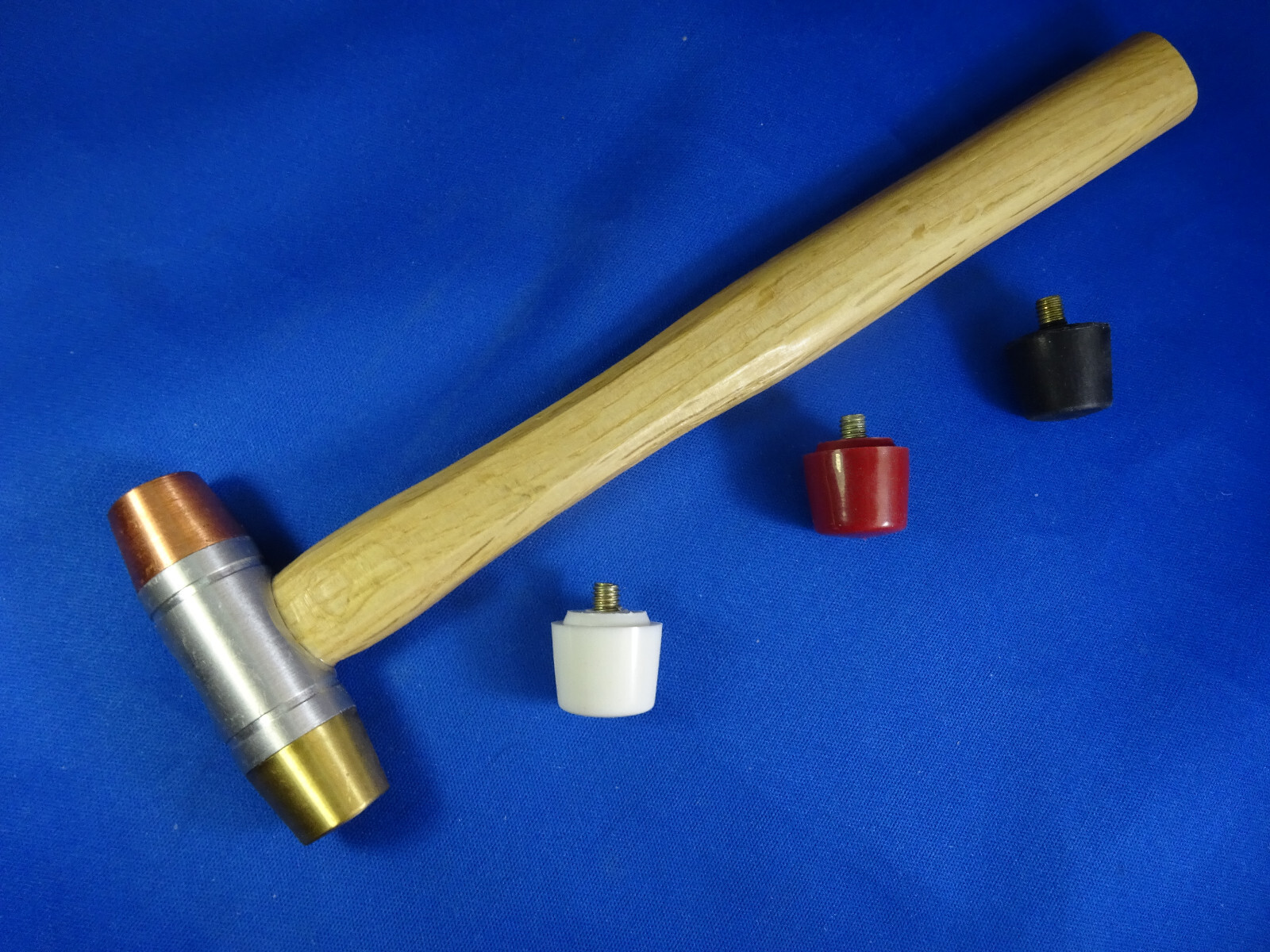 5 in 1 Interchangeable Hammer, Brass Copper Nylon Plastic Rubber Heads Gun Smith