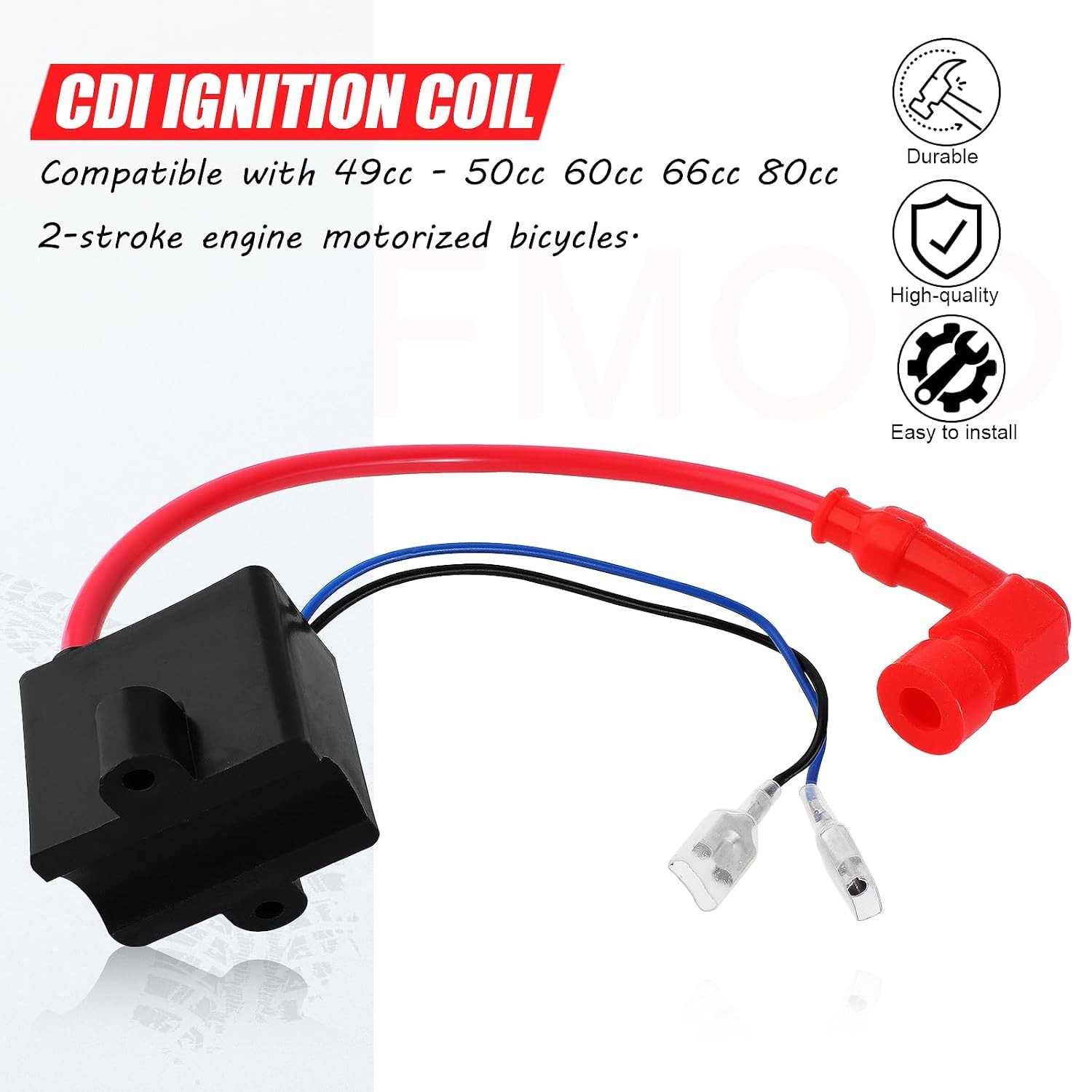 49cc 50cc 60cc 66cc 80cc 2-Stroke CDI Ignition Coil for Small Engine Parts