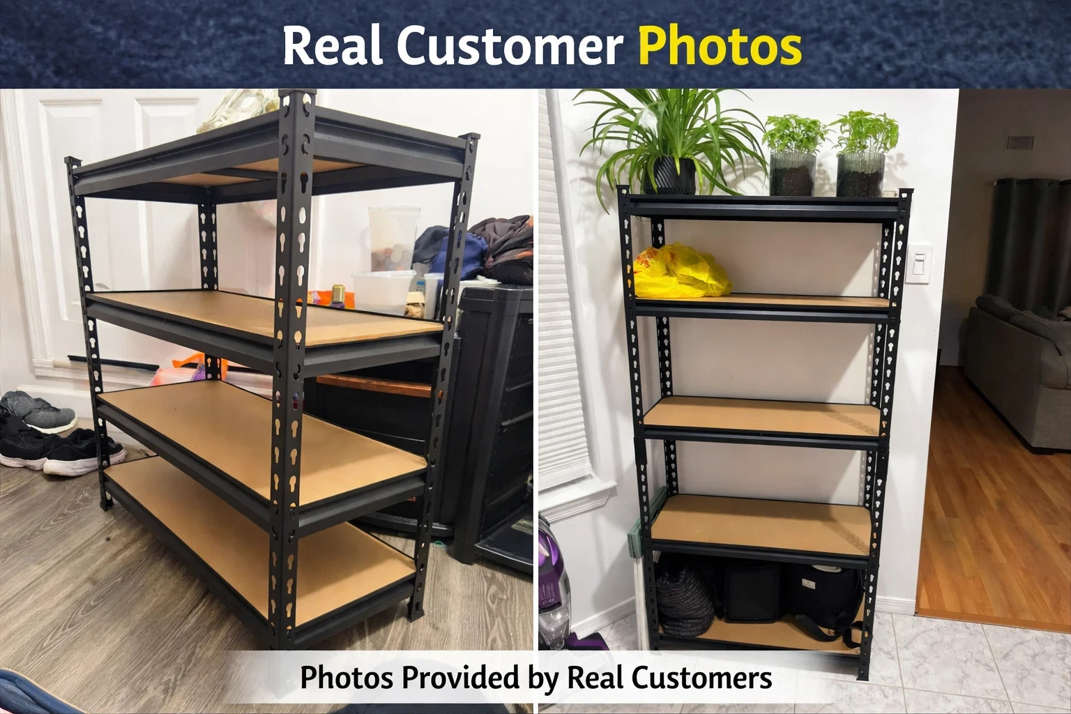 5-Tier Heavy Duty Metal Shelving Storage Adjustable Garage Shelves Utility Rack
