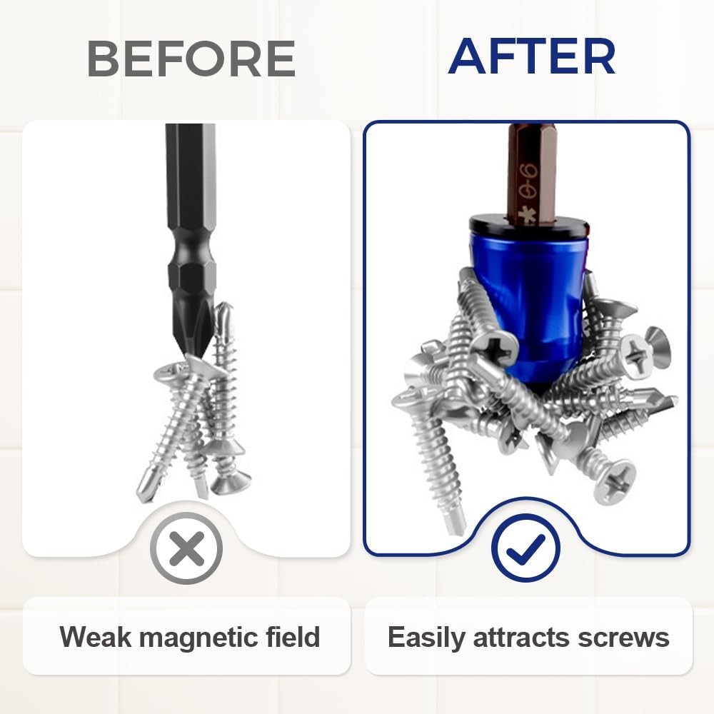 5Pcs Strong Magnetic Screw Ring, Universal Magnetic Screw Holder for Drill