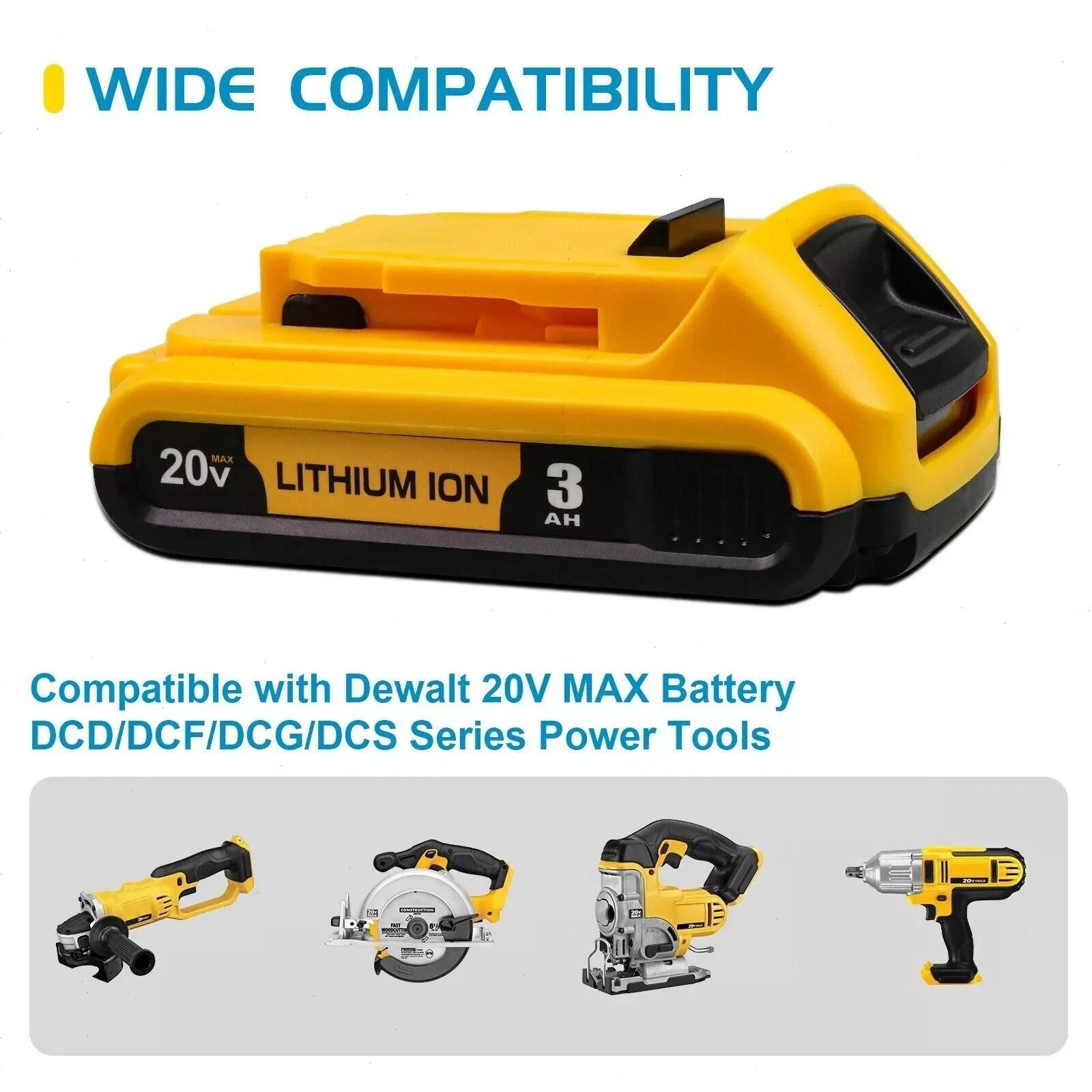 2Pack For DeWalt 20V 20 Volt Max XR 3.0AH Lithium Battery DCB206-2/Dual Charger