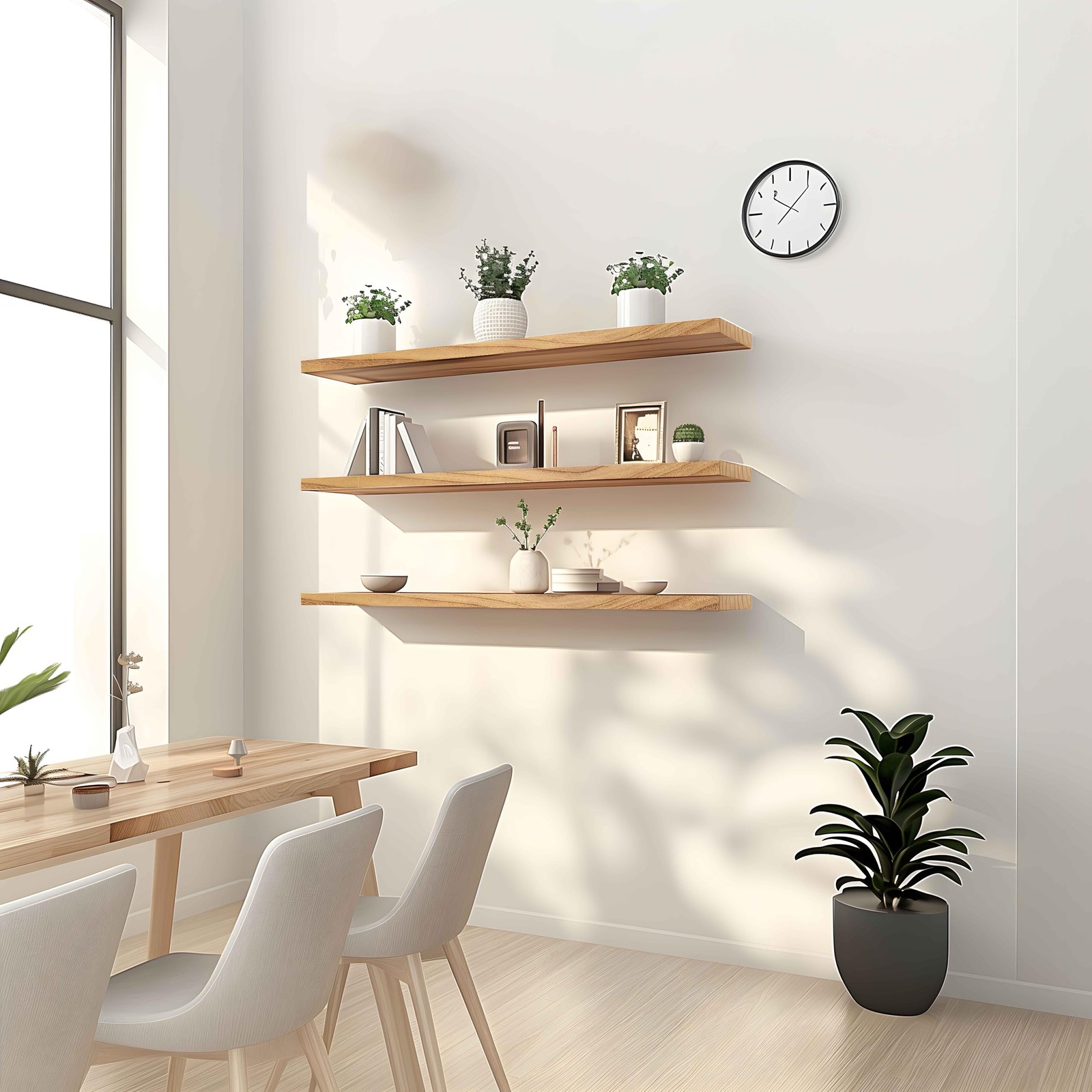 Floating Shelves 36 Inch Wall Mount Rustic Light Wood Set GXYAWPJ Bedroom