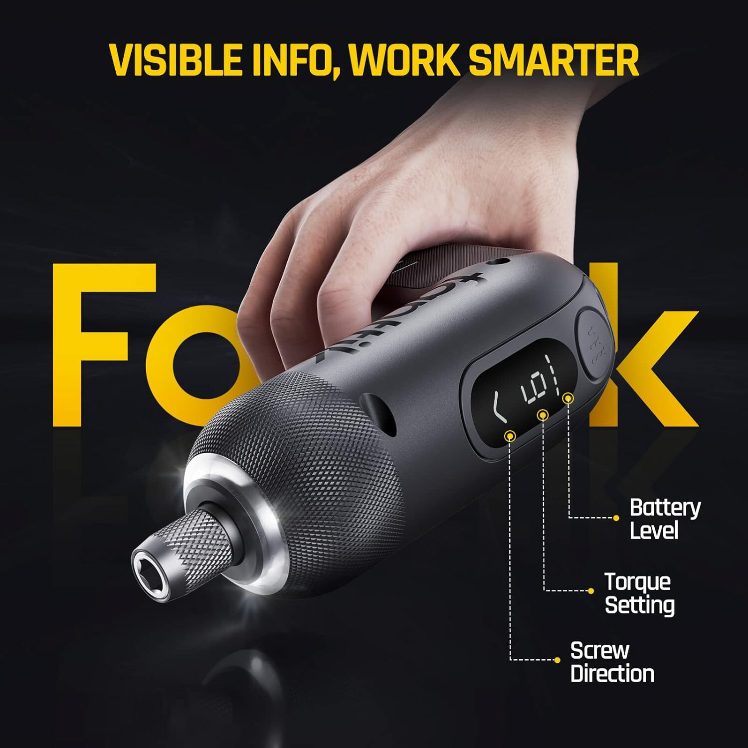 L1 Pro 3.7V Cordless Screwdriver, Electric Screwdriver Set with 14 Bits, Digital