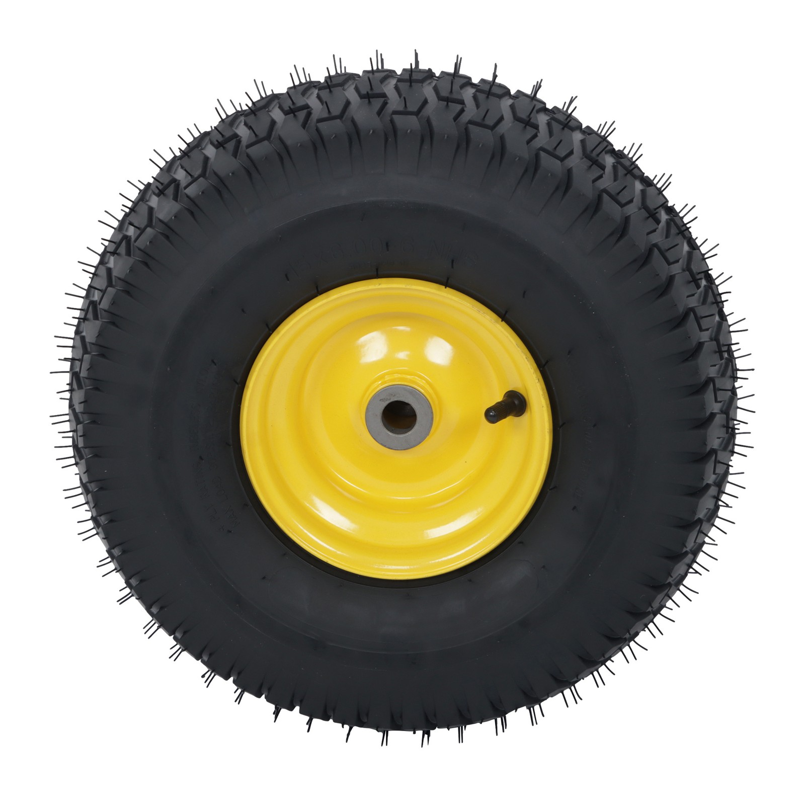 15×6.00-6 Inch Lawn Mower Tire & Wheel 3/4″ Axle, 3″ Hub Inflated Tires 2-Pack
