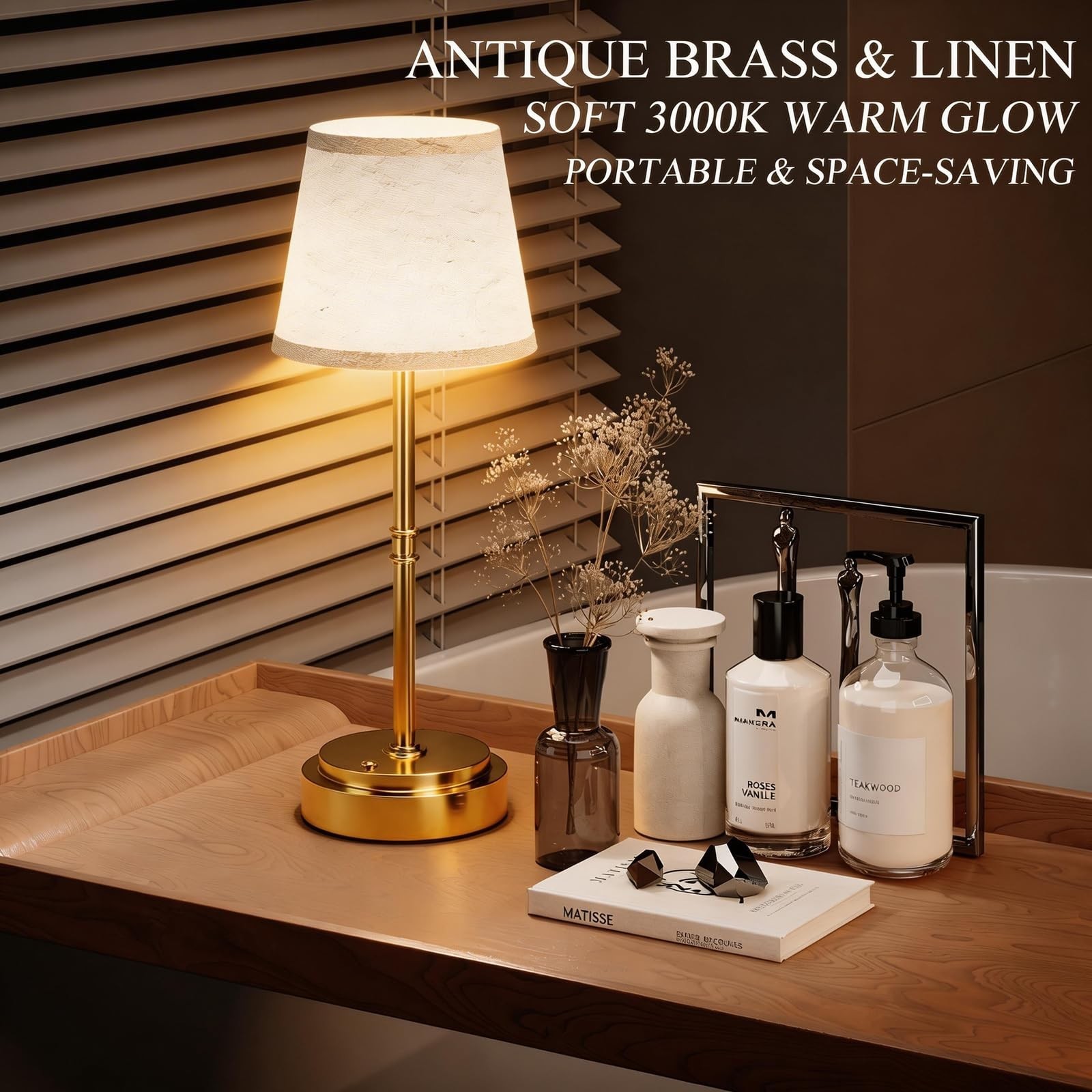 Cordless Table Lamp – 7500mAh Longest Lasting Battery Operated Lamp, 1 Pack A…