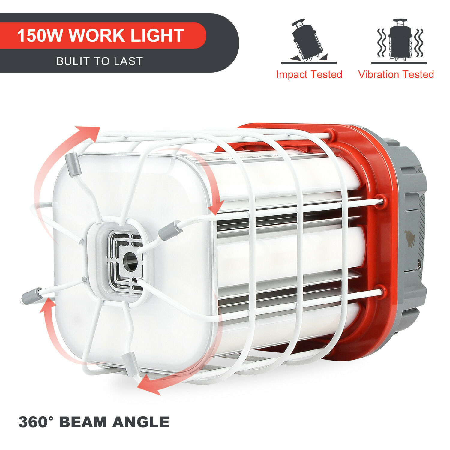 80W 100W 125W 150W LED Temporary Work Light Linkable Construction Jobsite Light