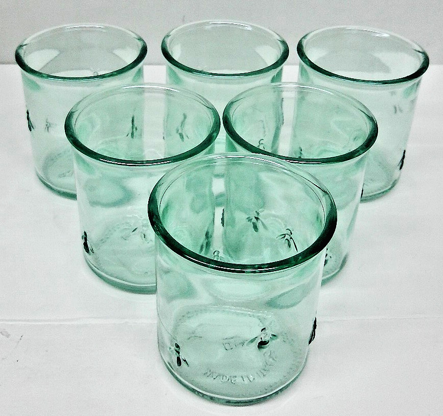 Amici Home Regina DOF Glass, 12 Oz, Italian Made, Set of 6, Bumble Bee Accents
