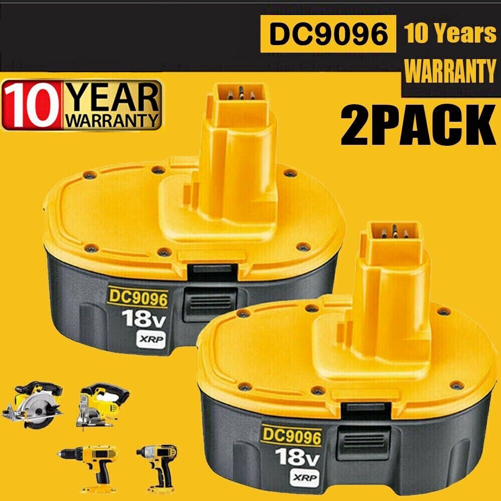 2 Pack 18V Battery For Dewalt 18 VOLT Drill DC9096 DC9098 DC9099 NEW Replacement
