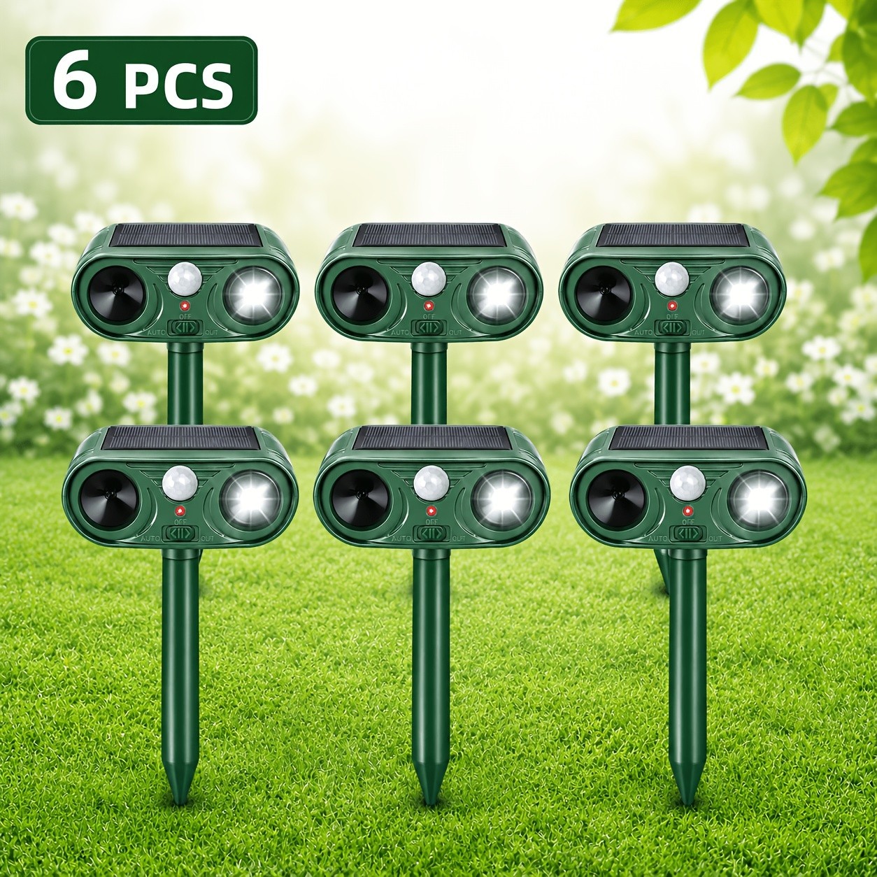 Solar-powered acoustic expeller IP44 1100mAh