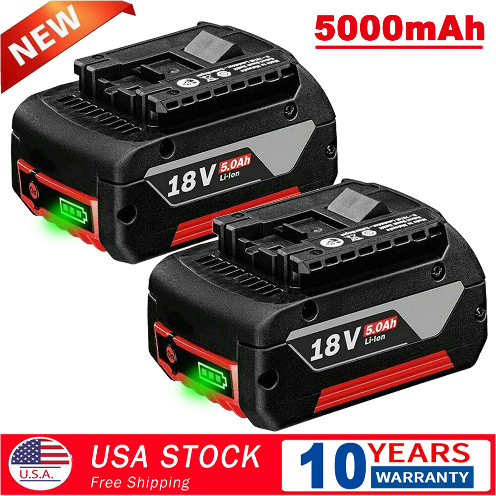 2X for Bosch BAT618 BAT609 18V 5.0Ah Li-ion Battery BAT610G GSR GSB 24618-01 new