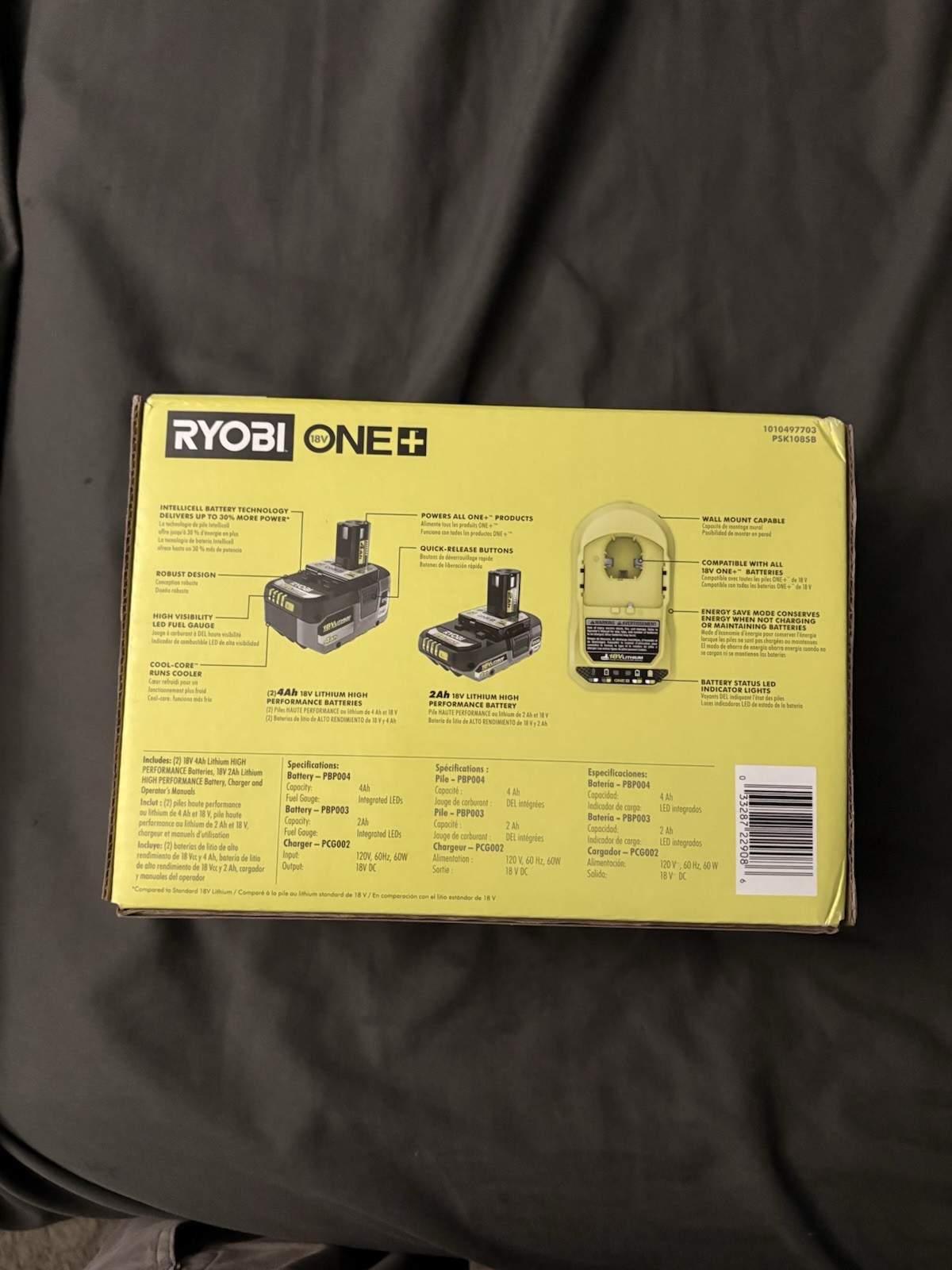 RYOBI ONE+ 18V Lithium High Performance Starter Kit Charger 4Ah & 2Ah
