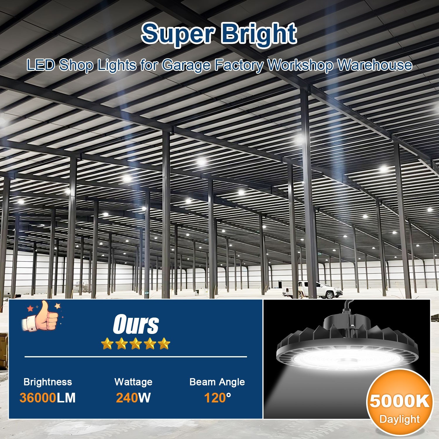 1-20 PACK 150W/200W/240W LED UFO High Bay Light Dimmable Warehouse Shop Fixtures