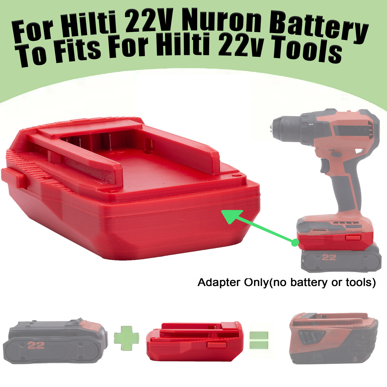 1x Adapter For Hilti 22V Nuron Lithium-Ion Battery To For Hilti 22V Old Tools