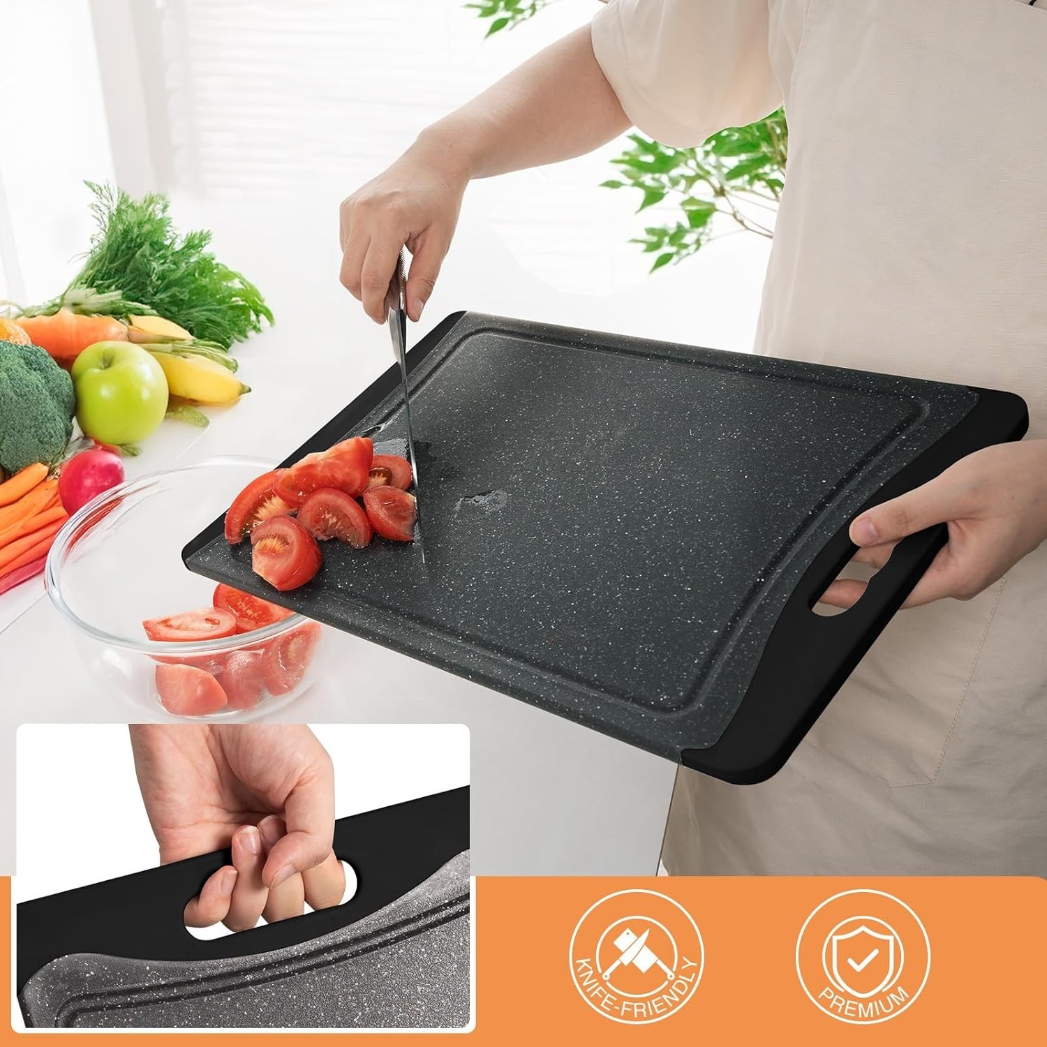 Extra Large Cutting Boards, Plastic Cutting Boards for Kitchen (Set of 3)