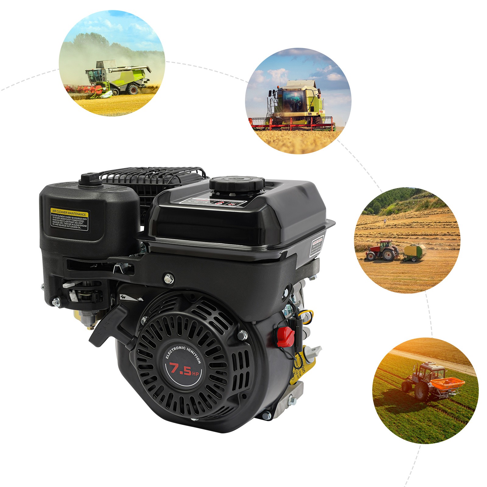 212cc 7.5hp 4-stroke Gasoline Engine Steel Start Engine Manual
