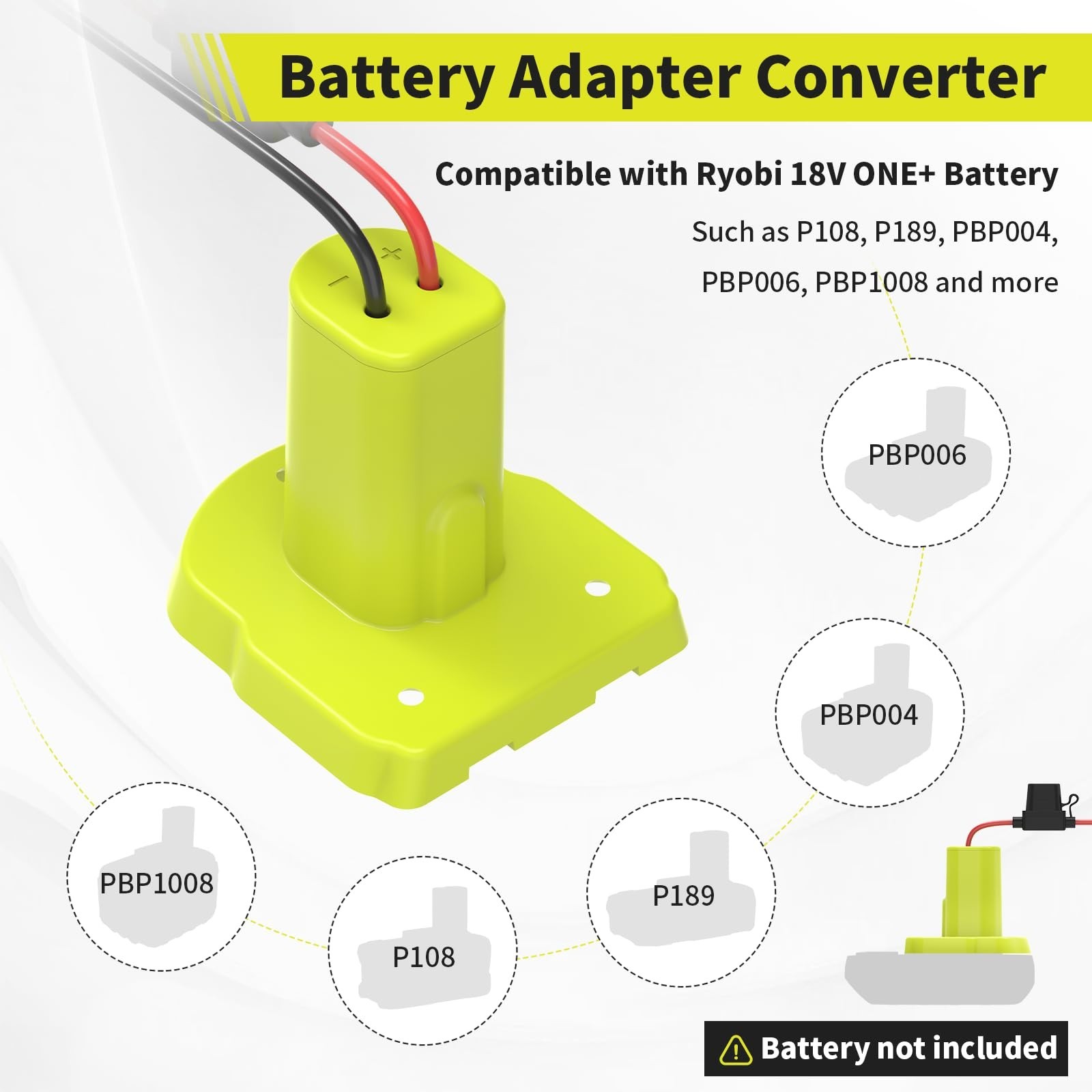 2 Pack for Power Wheel Battery Adapter Compatible with Ryobi 18V ONE+ Batteries
