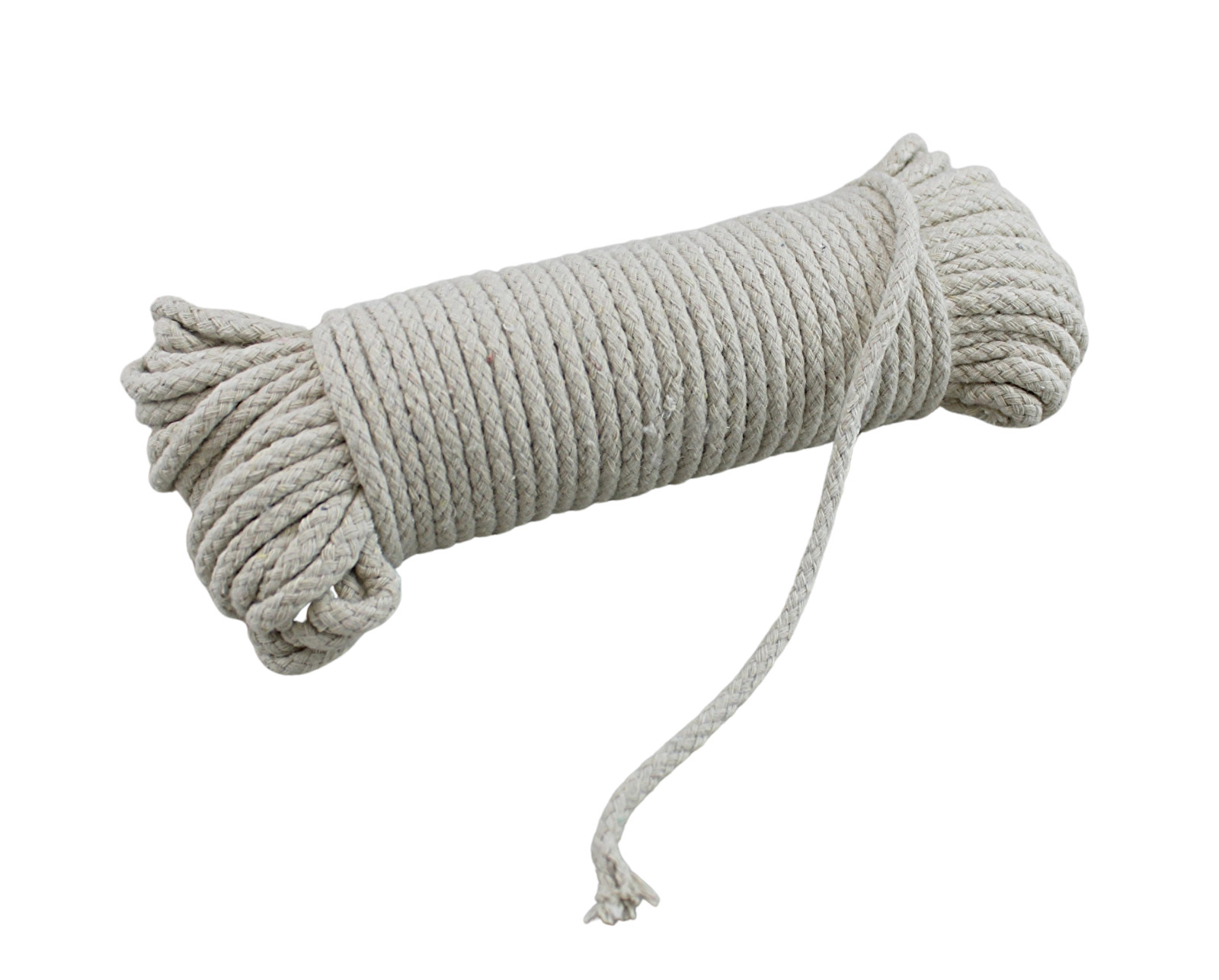 1 pc #6 Natural Color 100 Ft Cotton Clothesline Rope Multi Use Arts and Crafts