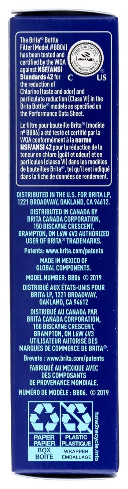 BRITA Water Bottle Replacement Filters – BPA-Free, 3 Pack, Lasts 2 Months