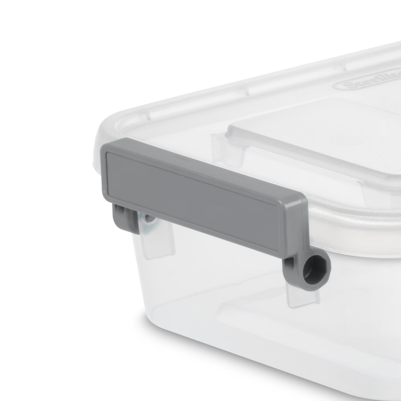 2 Pack Sterilite 2.7 Qt Modular Locking Storage Box Clear Gray Container