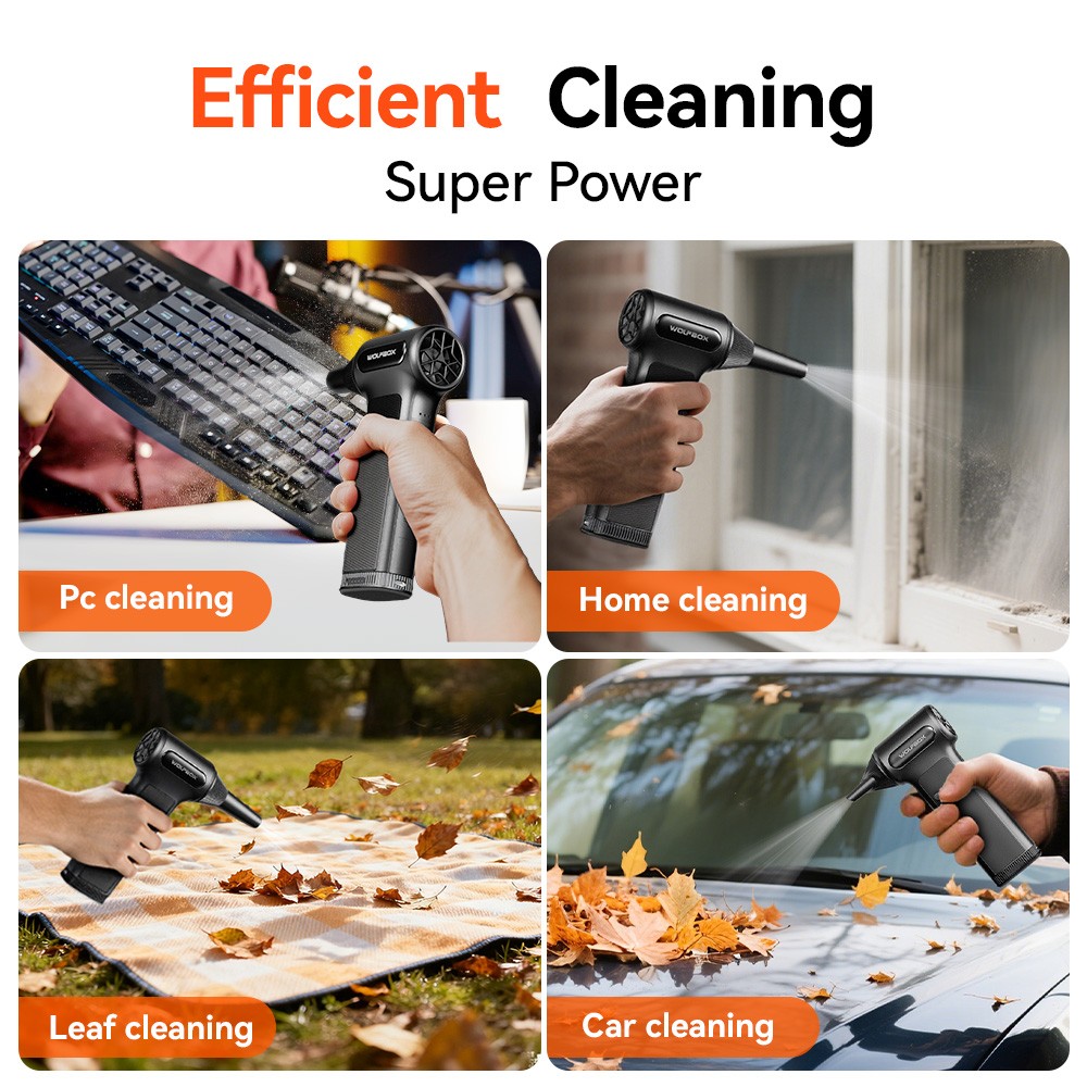 WOLFBOX DF200 Electric Compressed Air Duster with Air Blower Cleaner For PC, Car