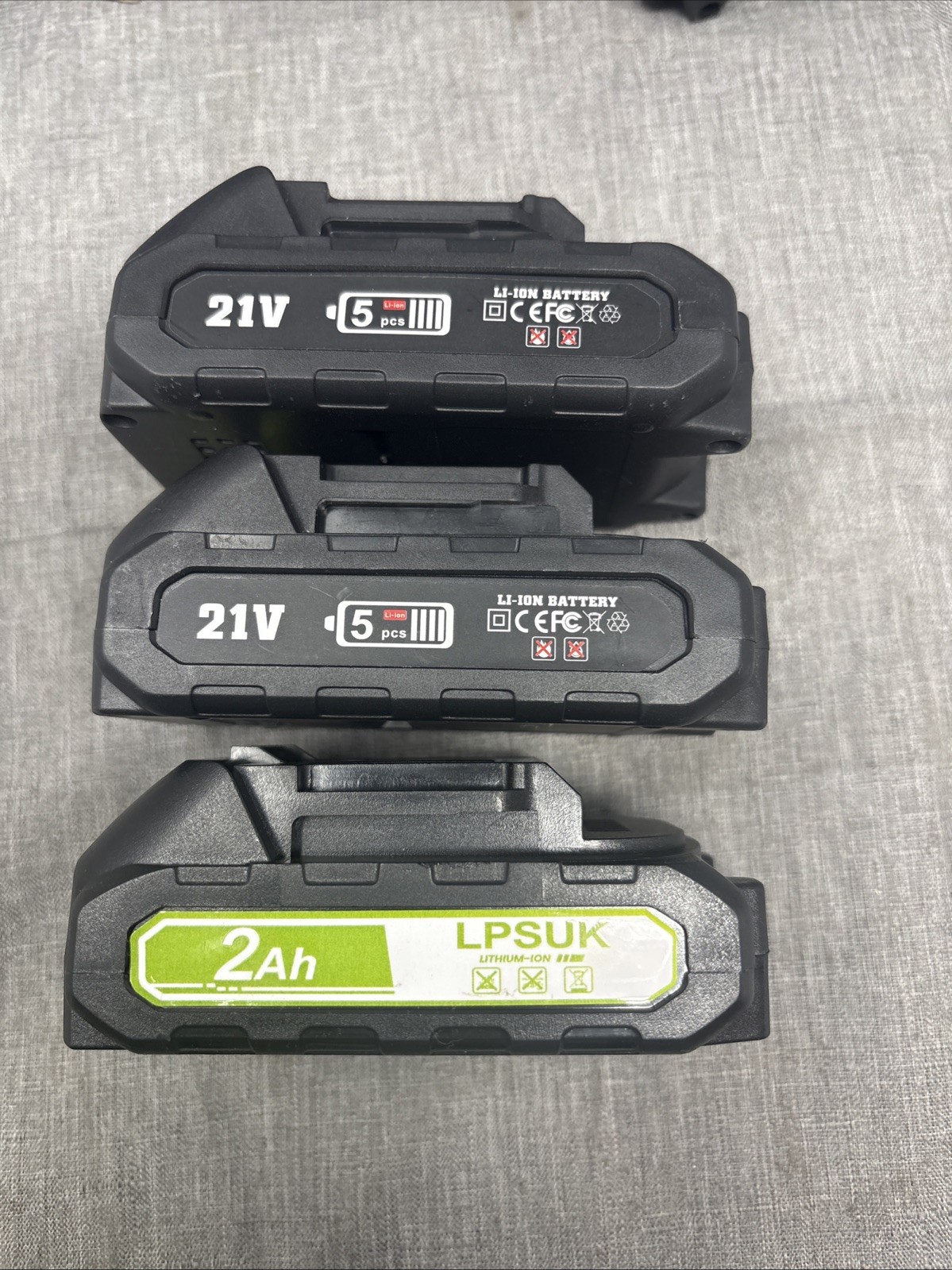 3-Pack Power Share 21V 2.0 Ah Battery Li-ion – Large Capacity