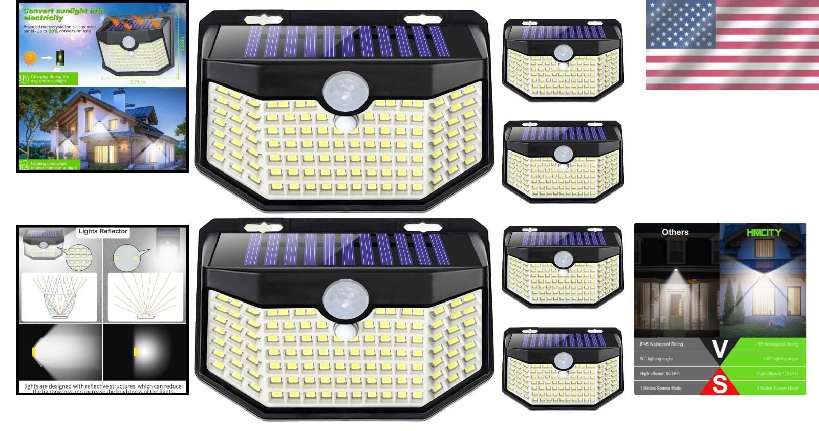 Advanced Solar Motion Sensor Lights – Waterproof 960 Lumen, 6 Pack for Outdoor