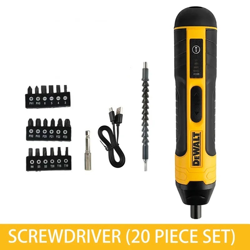 DEWALT Cordless Electric Screwdriver USB Rechargeable LED Light 1300mAh New