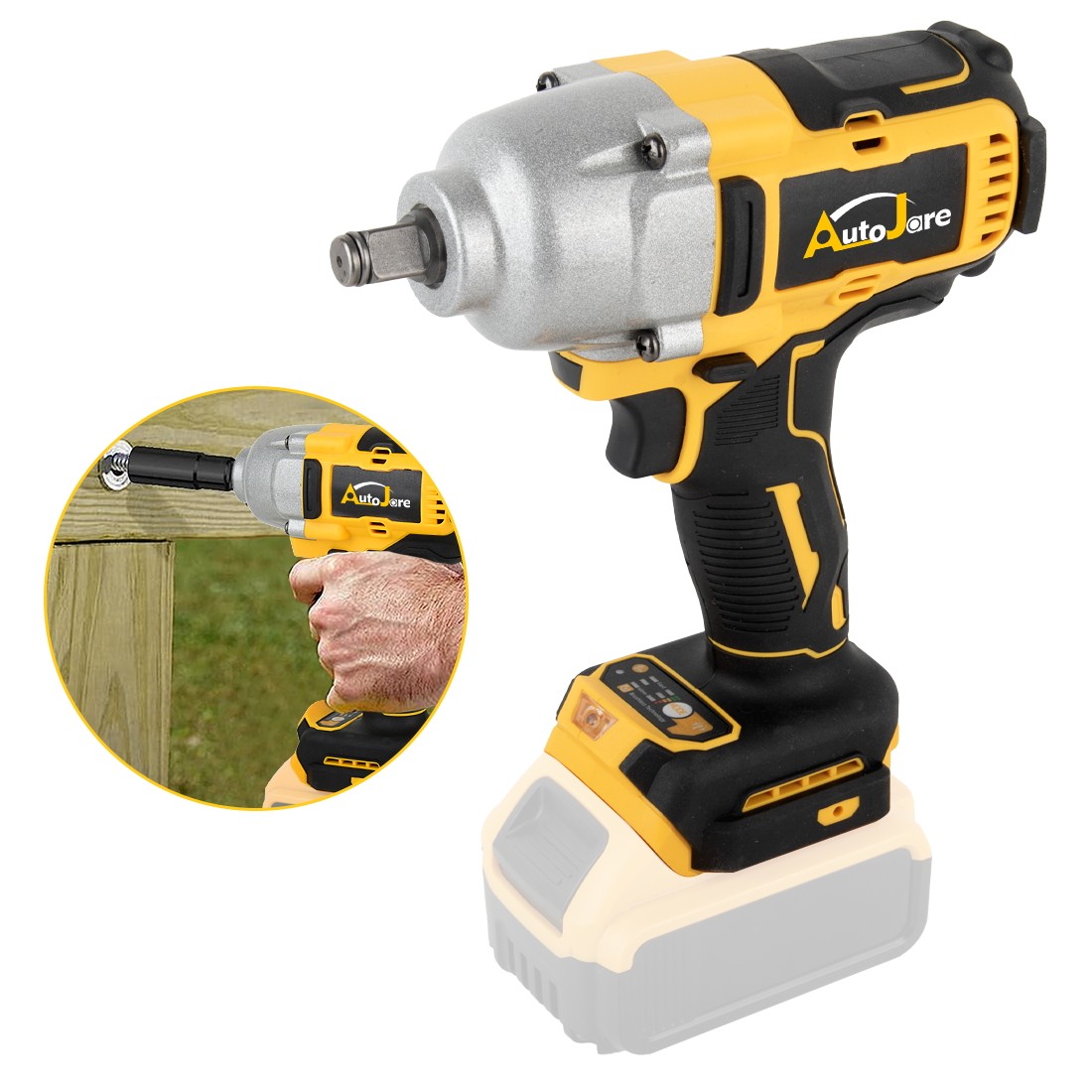 Cordless Impact Wrench For Dewalt 20V Battery, 1/2 Inch Brushless High Torque