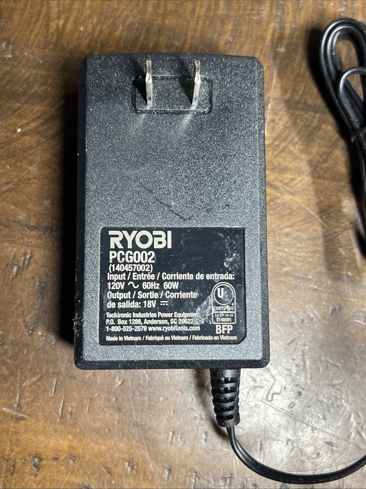 Ryobi PCG002 18V ONE+ Lithium-Ion Battery Charger Genuine OEM Tested Works