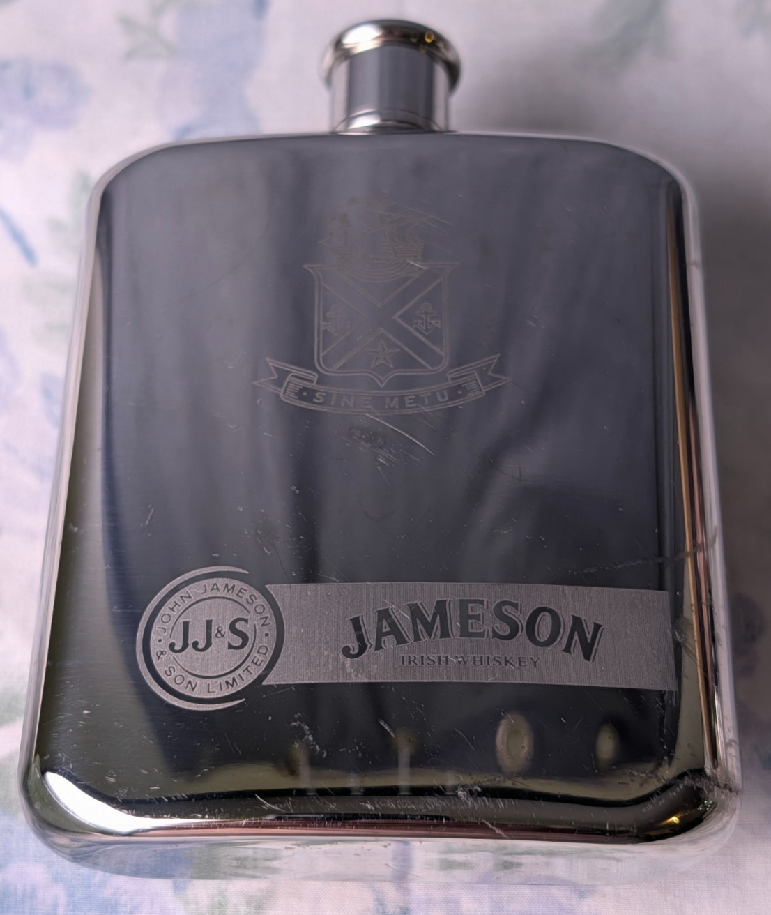 VTG Jameson Irish JJ & S Whiskey Limited Flask Stainless Steel 5″ Pocket Flask