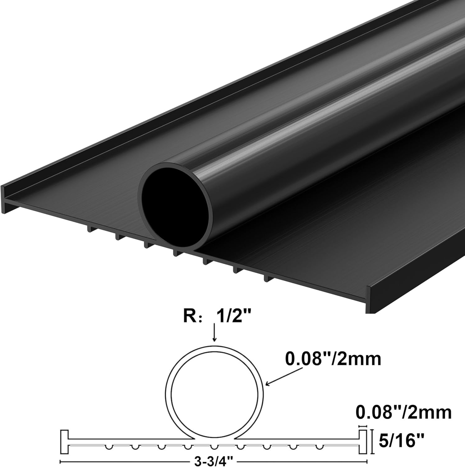 16/20Ft Garage Door Bottom Seals Threshold Buffering Weatherproof Sealing Rubber