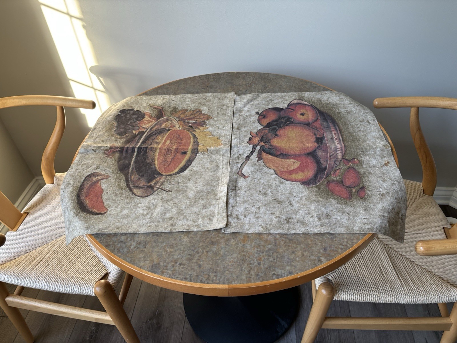 Anichini Set of 4 Linen Cotton Reversible Fruit Rectangular Placemats